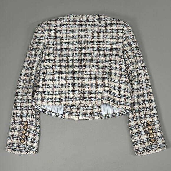 VERONICA BEARD Bentley Tweed Jacket Sz-2 Ivory/Camel 2406TW6810474 - Picture 10 of 16